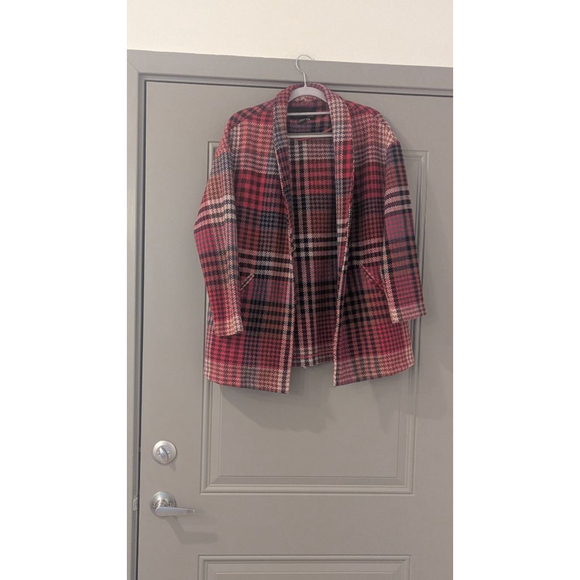 Rachel Zoe Jackets & Blazers - Women's RACHEL ZOE Red & Black Plaid Wool Blend Jacket XS